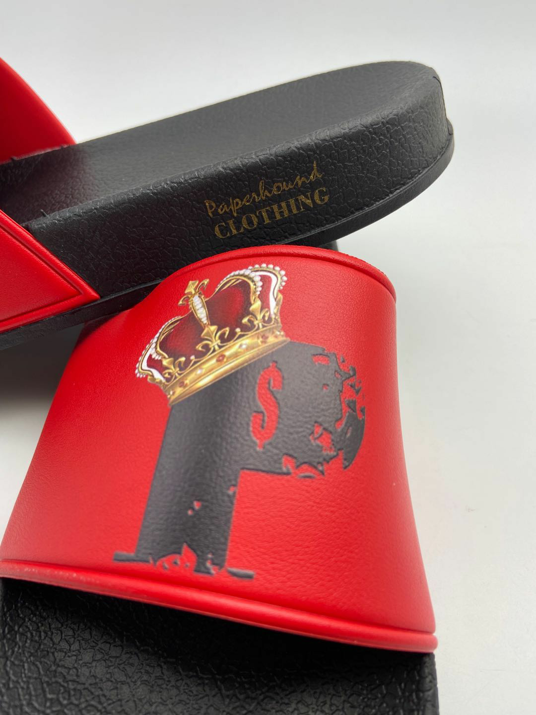 CROWNED P SLIDES - (Red / Black)