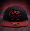 Paperhound Paw Print logo Snapback hat (black / red)