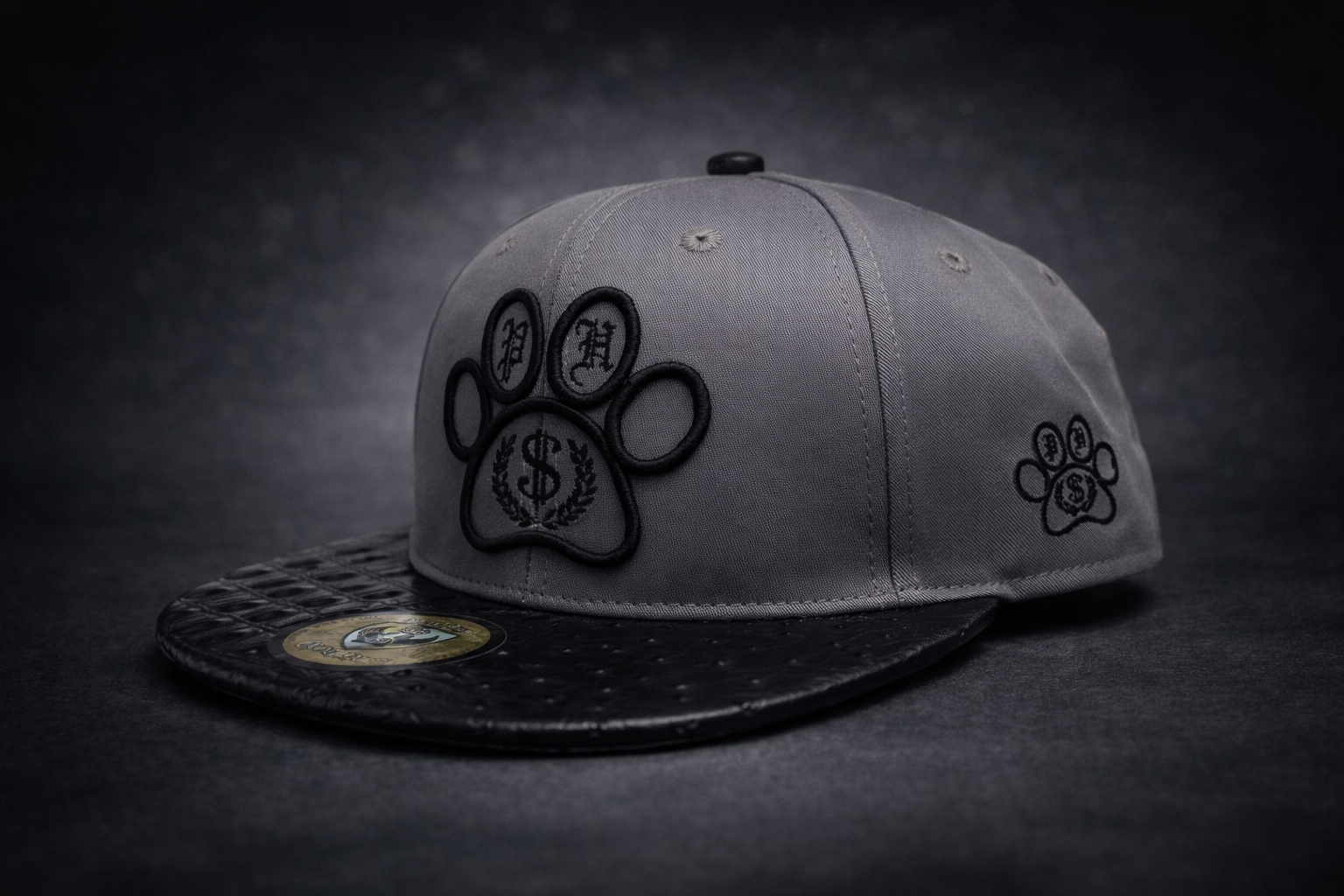 Paperhound Paw Print Snapback Hat - (Grey / Black)